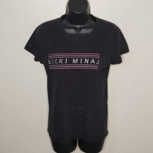 NICKI Minaj Pink Friday Womens Small Band T-shirt Rap Tee Distressed Tultex Thin